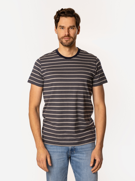 Футболка бавовняна довга чоловіча Lee Cooper Stripes2-4180 XL Сіра (5905991727507) - зображення 1