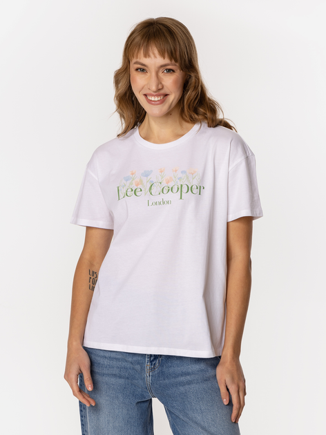 Футболка бавовняна жіноча Lee Cooper Spring-1160 XL Біла (5905991729198) - зображення 3