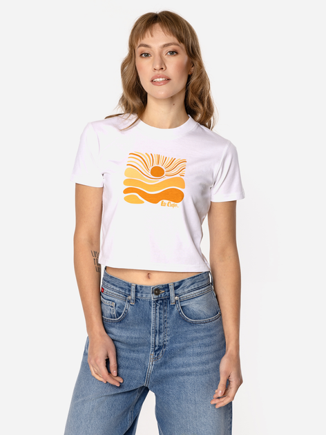 Футболка бавовняна коротка жіноча Lee Cooper Sun-1160 M Біла (5905991729341) - зображення 3
