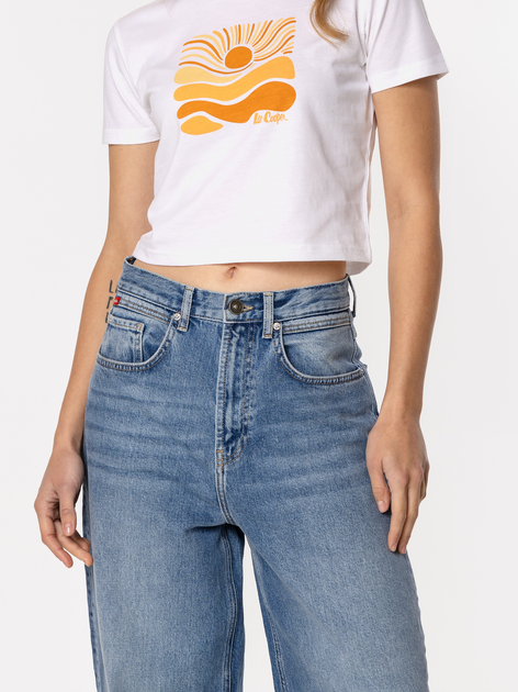 Футболка бавовняна коротка жіноча Lee Cooper Sun-1160 M Біла (5905991729341) - зображення 4