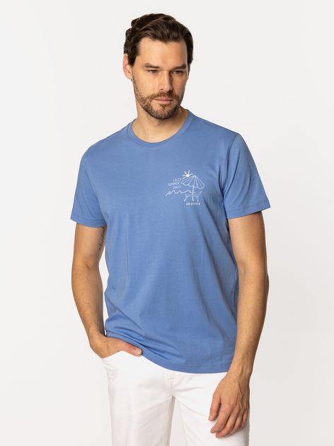 Футболка бавовняна довга чоловіча Lee Cooper Summer-1145 M Синя (5905991727613) - зображення 1