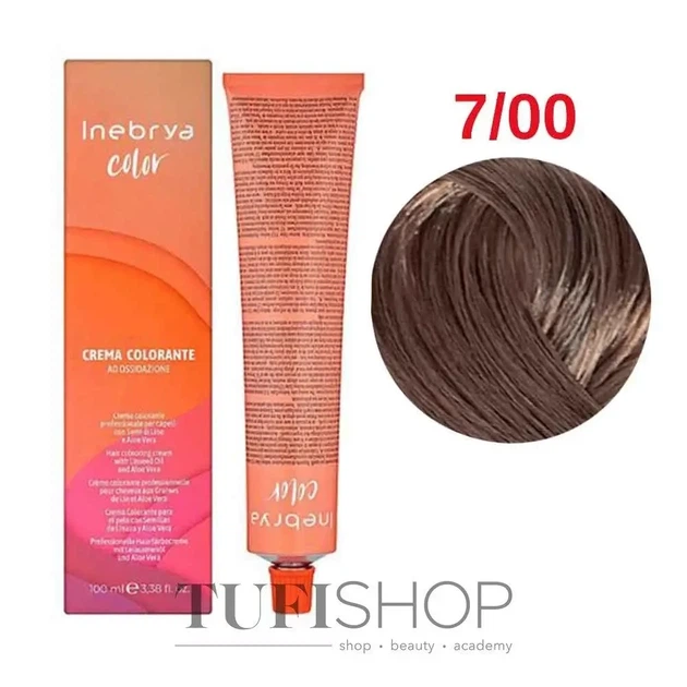 Краска для волос Inebrya 7/00 русый интенсивный 100мл - Фото 2 Краска для волос Inebrya 7/00 русый интенсивный 100мл - изображение 2