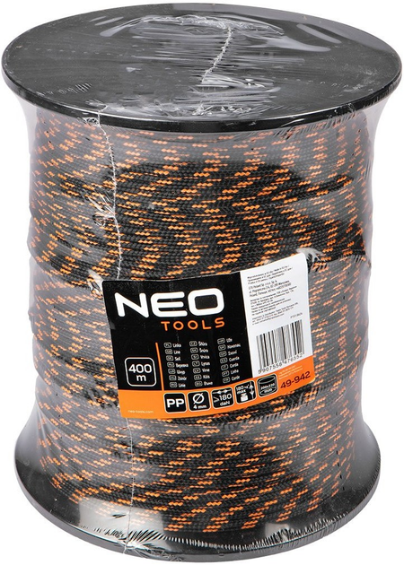 Плетений поліпропіленовий канат NEO Tools FI 4 400 м 49-942 (5907558476552) - зображення 6
