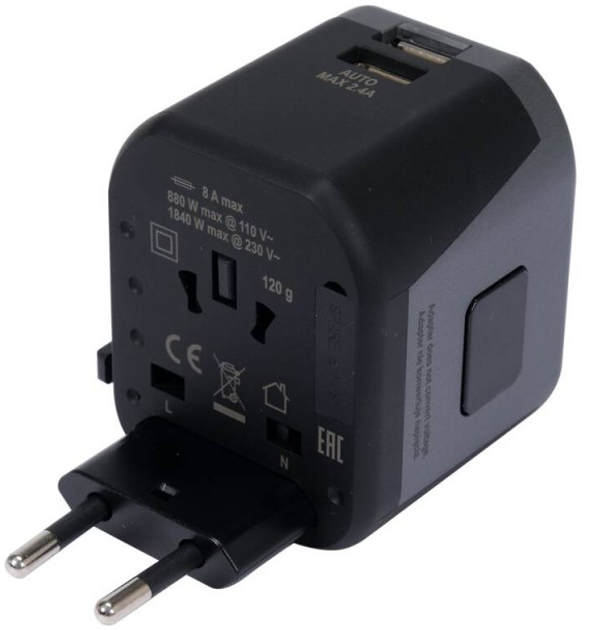 Gniazdo zasilacza YATO 110-240 V do 8 A z gniazdem uniwersalnym z USB i wtyczkami YT-81301 (5906083084966) - obraz 5