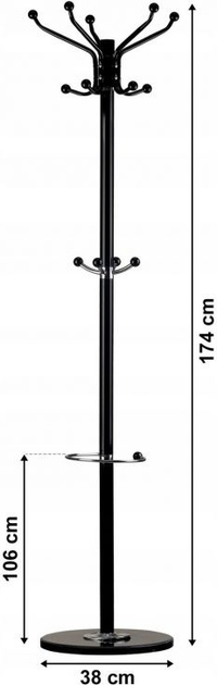Wieszak na ubrania ModernHome by Multistore 14 haków (GH-8014 BLACK) - obraz 6