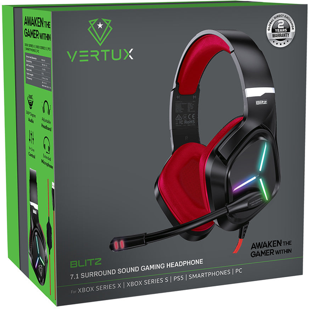 Навушники Vertux Blitz Red (CASBLITZRD) - зображення 6