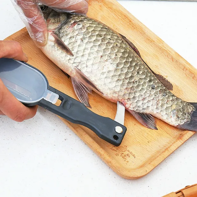 Рибочистка з ножем та контейнером Killing-fish Knife чорна - зображення 7
