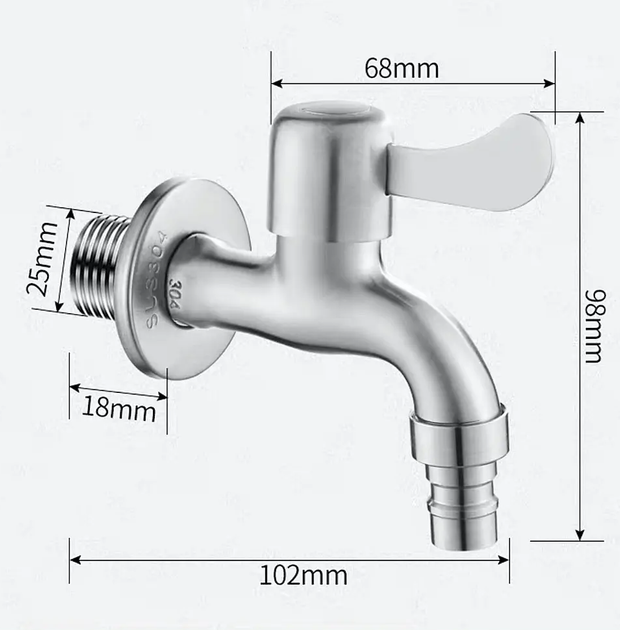 Монокран настенный 1/2 Mixxus BIB-02 из нержавеющей стали (MX1338) - изображение 4