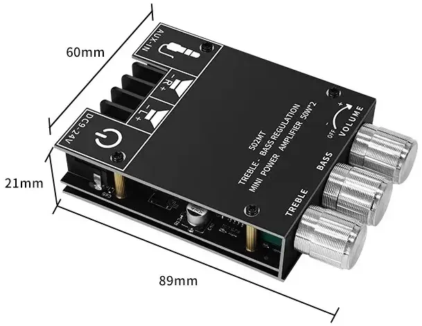 Стерео усилитель звука ZK-502MT 50Вт*2 канала, Bluetooth v5.0