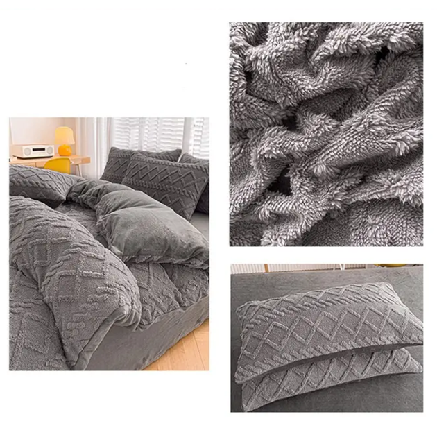 Велюрова постільна білизна однотонна Homytex, 200х230 см, 230x250 см, 48x74 см (2 шт) Сірий Євро - Фото 5 Велюрова постільна білизна однотонна Homytex, 200х230 см, 230x250 см, 48x74 см (2 шт) Сірий Євро - зображення 5