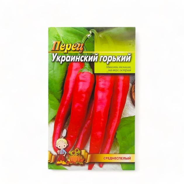 Семена Перец горький Украинский среднеспелый 1 г большой пакет - Фото 1 Семена Перец горький Украинский среднеспелый 1 г большой пакет - изображение 1