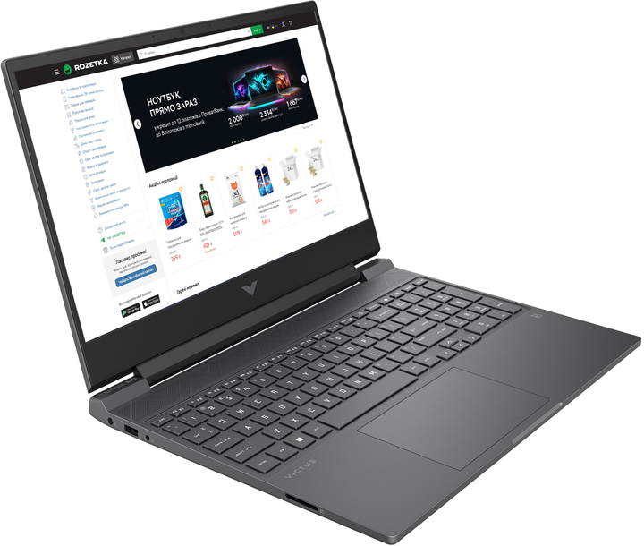 Ноутбук HP Victus Gaming Laptop 15-fa2703ua (BF1H1EA) Mica Silver / 15.6" IPS 144 Гц / Intel Core i5-13420H / RAM 16 ГБ / SSD 512 ГБ / RTX 2050, 4 ГБ + Комплект дротовий Marvo CM409 USB Black у подарунок! - зображення 4