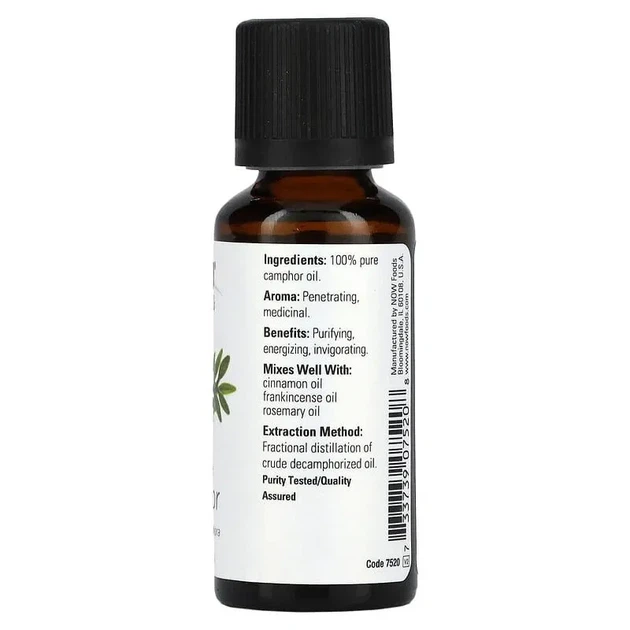 Ефірна олія камфори Essential Oils Camphor Oil Camphorous Aromatherapy Scent Now Foods 30 мл - Фото 2 Ефірна олія камфори Essential Oils Camphor Oil Camphorous Aromatherapy Scent Now Foods 30 мл - зображення 2