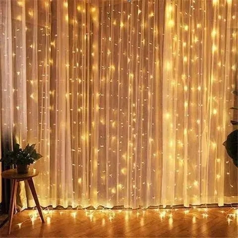 Гирлянда Водопад USB штора 3х2м, теплый белый, 200 LED + пульт / Новогодняя светодиодная гирлянда на окно - изображение 2