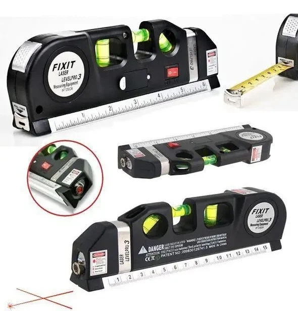 Лазерный уровень со встроенной рулеткой FIXIT Laser Level Pro 3 4в1 рулетка линейка - Фото 4 Лазерный уровень со встроенной рулеткой FIXIT Laser Level Pro 3 4в1 рулетка линейка - изображение 4