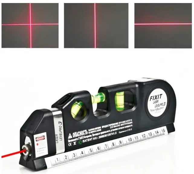 Лазерный уровень со встроенной рулеткой FIXIT Laser Level Pro 3 4в1 рулетка линейка - Фото 1 Лазерный уровень со встроенной рулеткой FIXIT Laser Level Pro 3 4в1 рулетка линейка - изображение 1