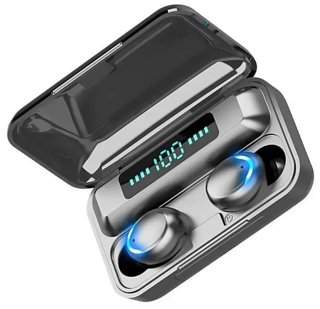 Наушники TWS F9 V5.0 Беспроводные сенсорные Bluetooth с индикатором заряда водонепроницаемые черные (NB-1) - изображение 3