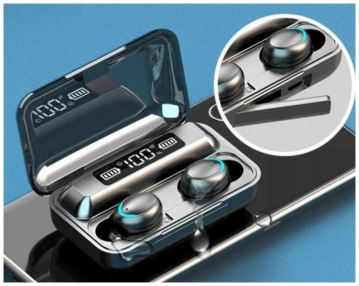Наушники TWS F9 V5.0 Беспроводные сенсорные Bluetooth с индикатором заряда водонепроницаемые черные (NB-1) - изображение 2