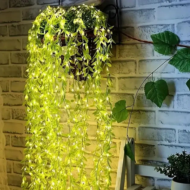 Гірлянда Роса з LED-підсвічуванням "Зелена Верба" 2, Тепле світло SF-56 - Фото 1 Гірлянда Роса з LED-підсвічуванням "Зелена Верба" 2, Тепле світло SF-56 - зображення 1