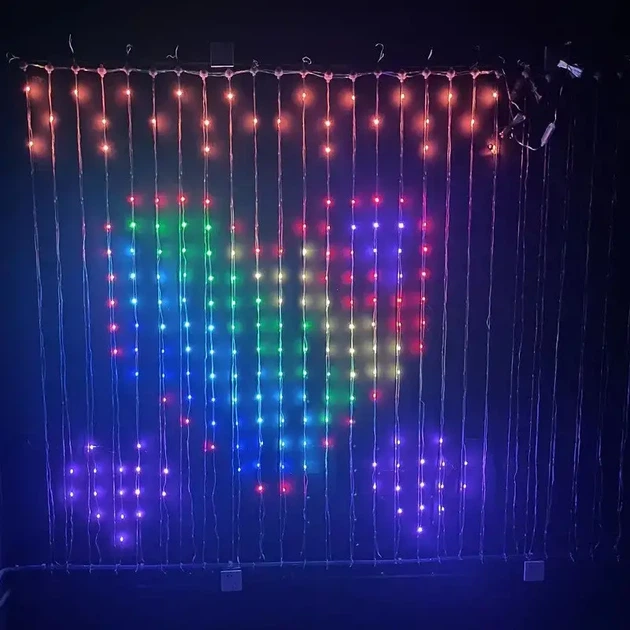 Гірлянда Штора від мережі 3х3 м 400LED RGB + пульт дистанційного керування, SF-1 / Розумна гірлянда з додатком на телефон - зображення 6