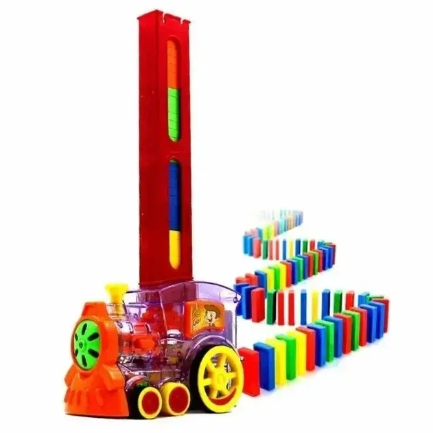 Конструктор іграшка-поїзд доміно, DOMINO Happy Truck sciries COLORS 60 деталей - зображення 4
