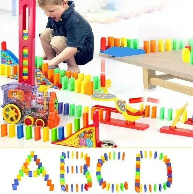 Конструктор іграшка-поїзд доміно, DOMINO Happy Truck sciries COLORS 60 деталей - зображення 5