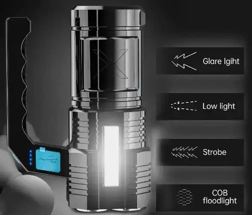 Фонарик Multi Fuction Portable Lamp водонепроницаемый. Светодиодный ручной фонарь с зарядкой от USB - изображение 5