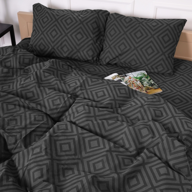 Підковдра MirSon King Size 220х240 см Бязь 17-0625 Geometry Graphite від Rozetka на платформі USKIDKA Акція на Підковдра MirSon King Size 220х240 см Бязь 17-0625 Geometry Graphite від Rozetka