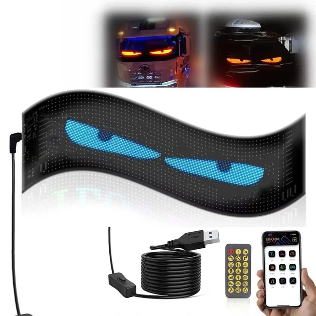 Гибкий экран LED Matrix Panel APP Wi-Fi RGB 120*595мм IP65 яркость регулируемая - изображение 5