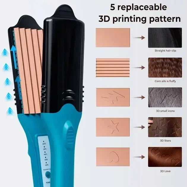 Плойка-выпрямитель для волос со сменными насадками HAIR STYLE XL-619 Утюжок с керамическим покрытием - изображение 5