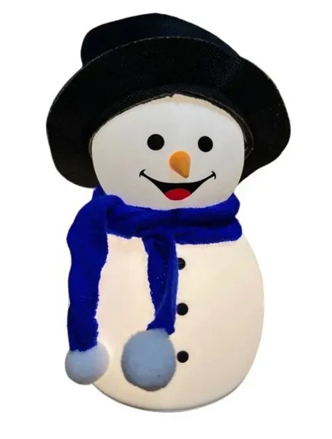 Детский силиконовый ночник Снеговик Snowman LJC-118 светильник аккумуляторный игрушка для сна - Фото 3 Детский силиконовый ночник Снеговик Snowman LJC-118 светильник аккумуляторный игрушка для сна - изображение 3
