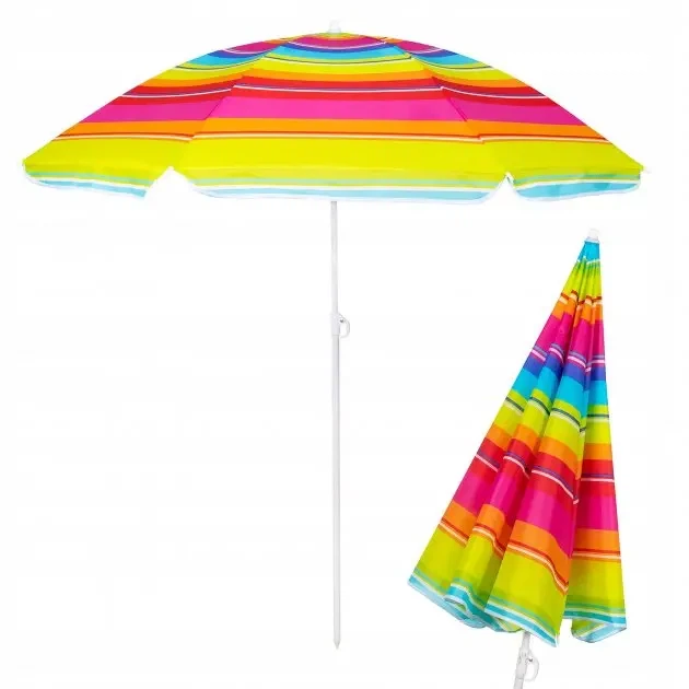 Парасолька пляжна посилена з нахилом Umbrella Best сонцезахисна з кріпленням спиць для будинку дачі пляжу від сонця та дощу 180см - зображення 4