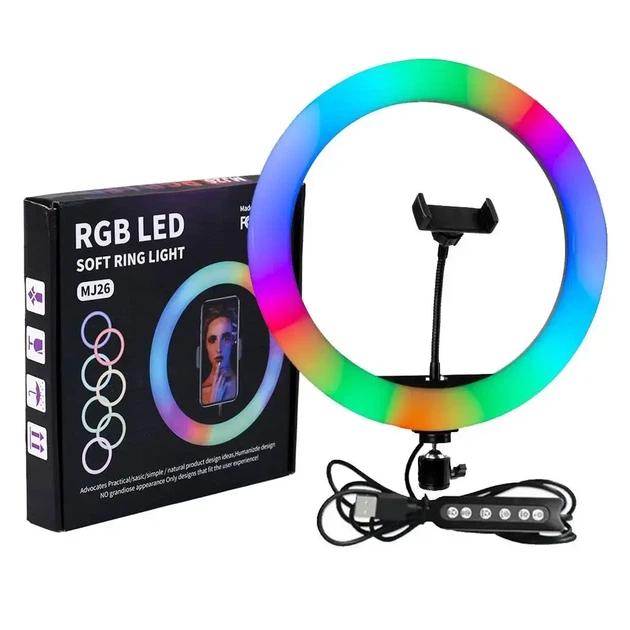 Кольцевая RGB селфи - лампа, 26 см - изображение 5