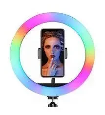 Кольцевая светодиодная лампа RGB 30 см с креплением для телефона - изображение 4
