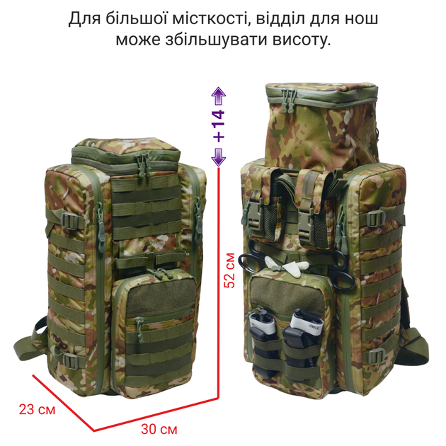 Рюкзак боевого медика DERBY MultiPack мультикам носилки эвакуационные мягкие безкаркасные - изображение 3