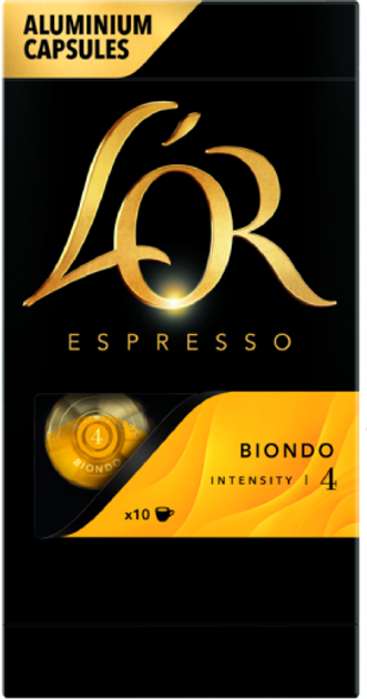 Набір кави в капсулах L'OR Espresso Biondo #4 10 упаковок x 10 шт (100 капсул) від Rozetka на платформі USKIDKA Акція на Набір кави в капсулах L'OR Espresso Biondo #4 10 упаковок x 10 шт (100 капсул) від Rozetka