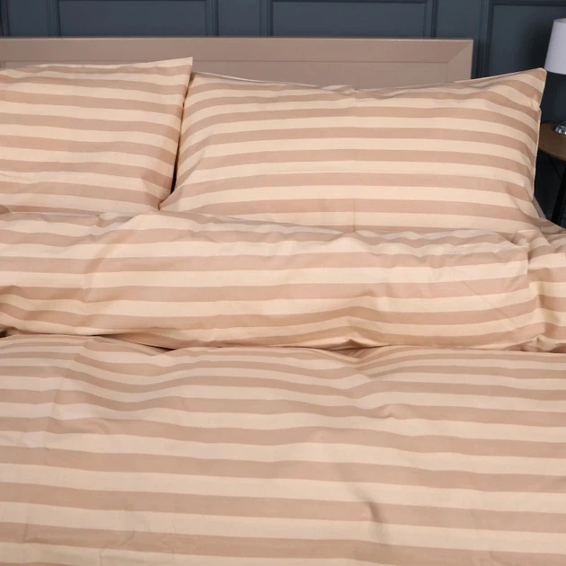 Простынь на резинке MirSon 80x190 см Ranforce Elite 17-0610 Stripe Light Brown (2200008198688) - Фото 5 Простынь на резинке MirSon 80x190 см Ranforce Elite 17-0610 Stripe Light Brown (2200008198688) - изображение 5