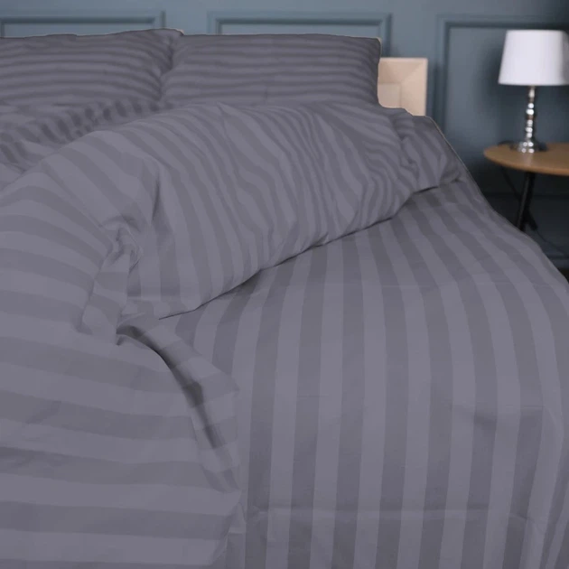 Простынь на резинке MirSon двуспальная 150x200+25 см Stripe 17-0601 Gray Бязь (2200008049249) - Фото 1 Простынь на резинке MirSon двуспальная 150x200+25 см Stripe 17-0601 Gray Бязь (2200008049249) - изображение 1