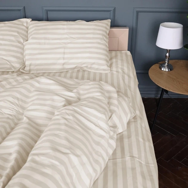 Простынь на резинке MirSon полуторная 120x190+25 см Stripe 17-0604 Yellow Бязь (2200008052218) - Фото 5 Простынь на резинке MirSon полуторная 120x190+25 см Stripe 17-0604 Yellow Бязь (2200008052218) - изображение 5