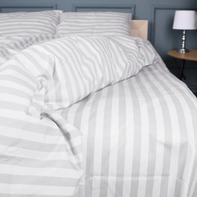 Простирадло MirSon Бязь 17-0600 Stripe White Gray 180x220 см від Rozetka на платформі USKIDKA Акція на Простирадло MirSon Бязь 17-0600 Stripe White Gray 180x220 см від Rozetka