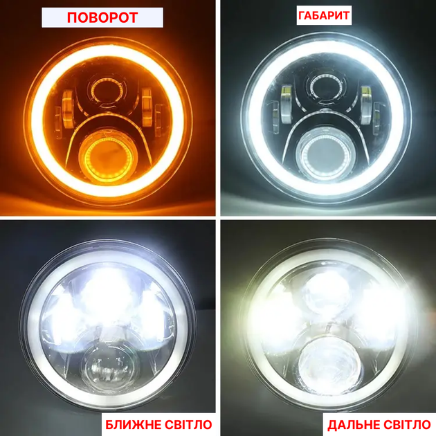 Фары ближнего и дальнего света LED 5.75" JP 45 Вт, комплект 2 шт для ВАЗ 2106 - изображение 4