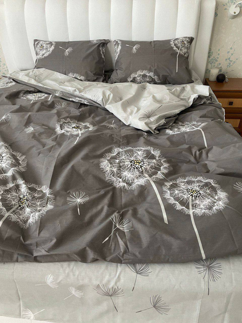 Комплект постельного белья Sweet-Dream Одуванчик 150 х 215 см полуторный серый - Фото 2 Комплект постельного белья Sweet-Dream Одуванчик 150 х 215 см полуторный серый - изображение 2