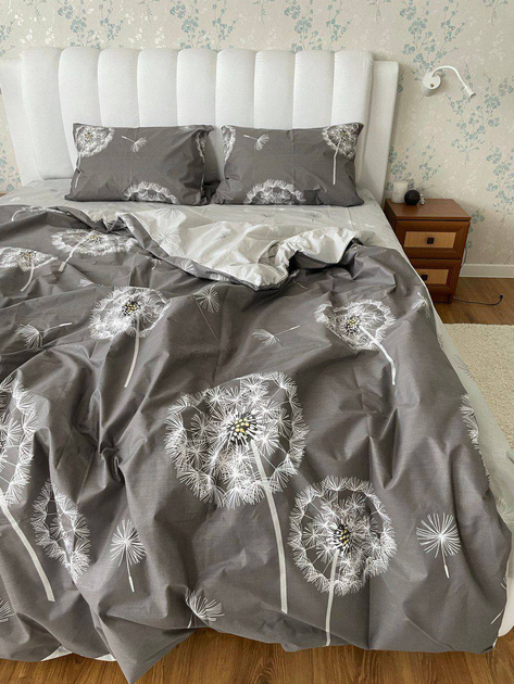 Комплект постельного белья Sweet-Dream Одуванчик 150 х 215 см полуторный серый - Фото 3 Комплект постельного белья Sweet-Dream Одуванчик 150 х 215 см полуторный серый - изображение 3
