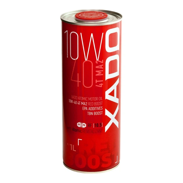 Моторное масло XADO Atomic 10W-40 4T MA2 RED BOOST 1 л (ХА 26132) - изображение 2