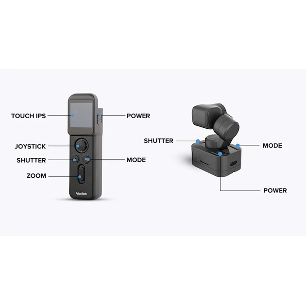 Экшн-камера FeiyuTech Pocket 3 Kit / 12МП / 4K / 60fps / 130° / Wi-Fi / Черный Б/В - изображение 4