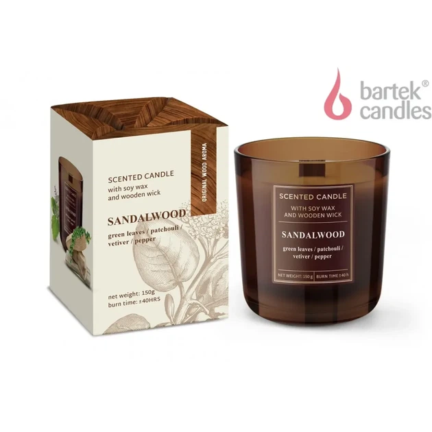 Свеча ароматизированная Bartek Sandalwood 150г - Фото 1 Свеча ароматизированная Bartek Sandalwood 150г - изображение 1