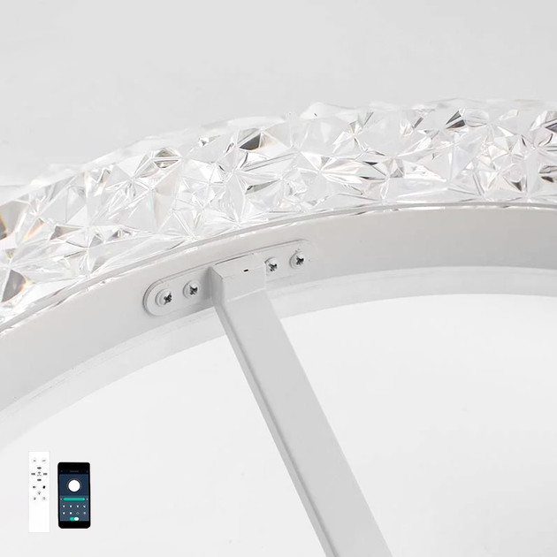 Керована світлодіодна люстра Esllse STELLA C ICE 90W 2R APP біла з пультом та додатком для смартфону Ø500×215мм WHITE 220V IP20 - зображення 7