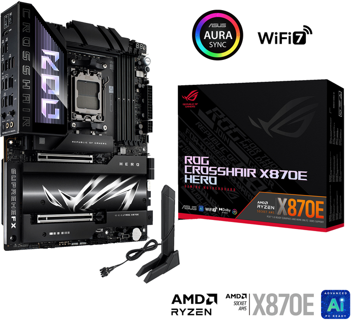 Материнская плата Asus ROG CROSSHAIR X870E HERO (sAM5, AMD