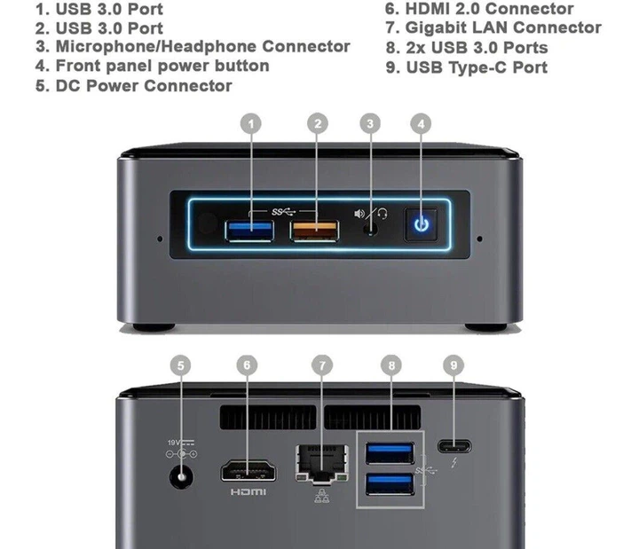 ミニPC INTEL NUC7JY Celeron4005 Mem4GB eMMC32GB Intel NUC7JY