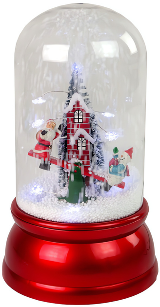 Kula śnieżna Lean Toys Święty Mikołaj czerwona 18x32 cm (12643) (5905214976767) - obraz 1